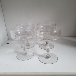 Tiffin Elegant Clear Glass Champagne Crystal Set
